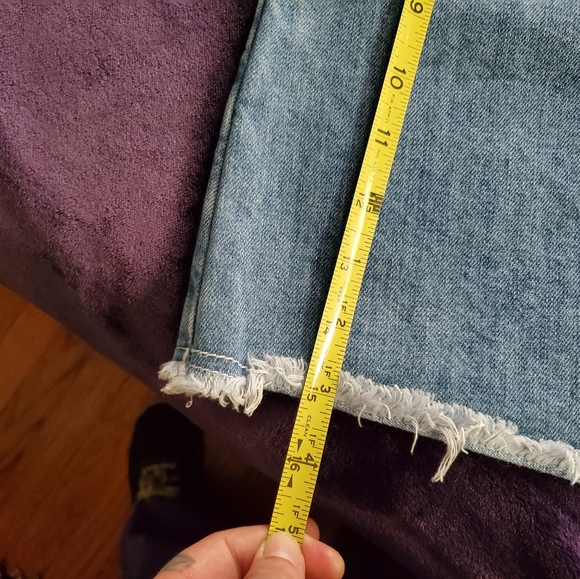 2 Pc. Pink Crop Sweater Outfit Raw Hem Wrap Jean Skirt. SO/Denybules. F-163 - Picture 7 of 12